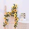 2 Pack Summer Artificial Sunflower Garlands – Bright Yellow Floral Vines with Butterflies & Green Leaves for Summer Wedding, Party, and Outdoor Decor